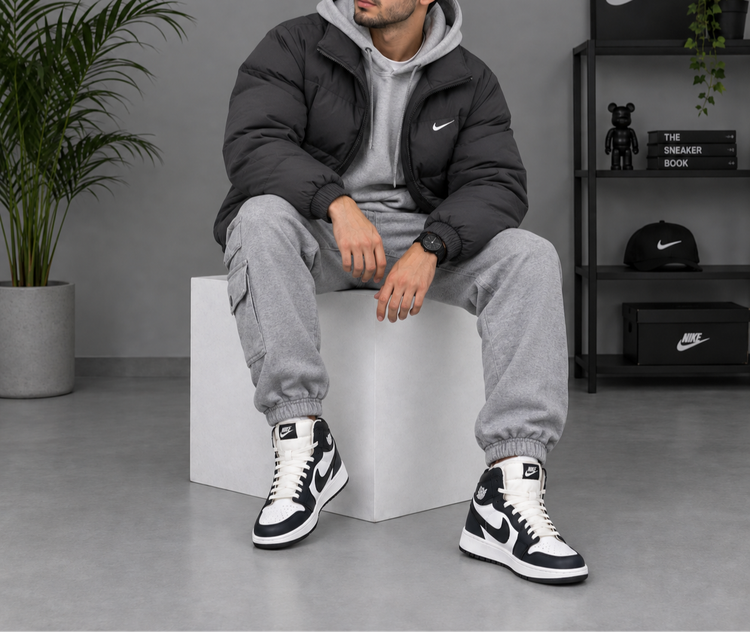 کتونی مردانهAIR JORDAN 1 MID | NAVY & WHITE
